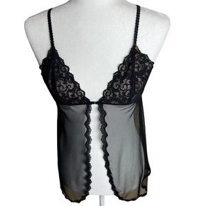 Victoria’s Secret Very Sexy Black Lace & Sheer Fishnet Mesh Teddy Babydoll